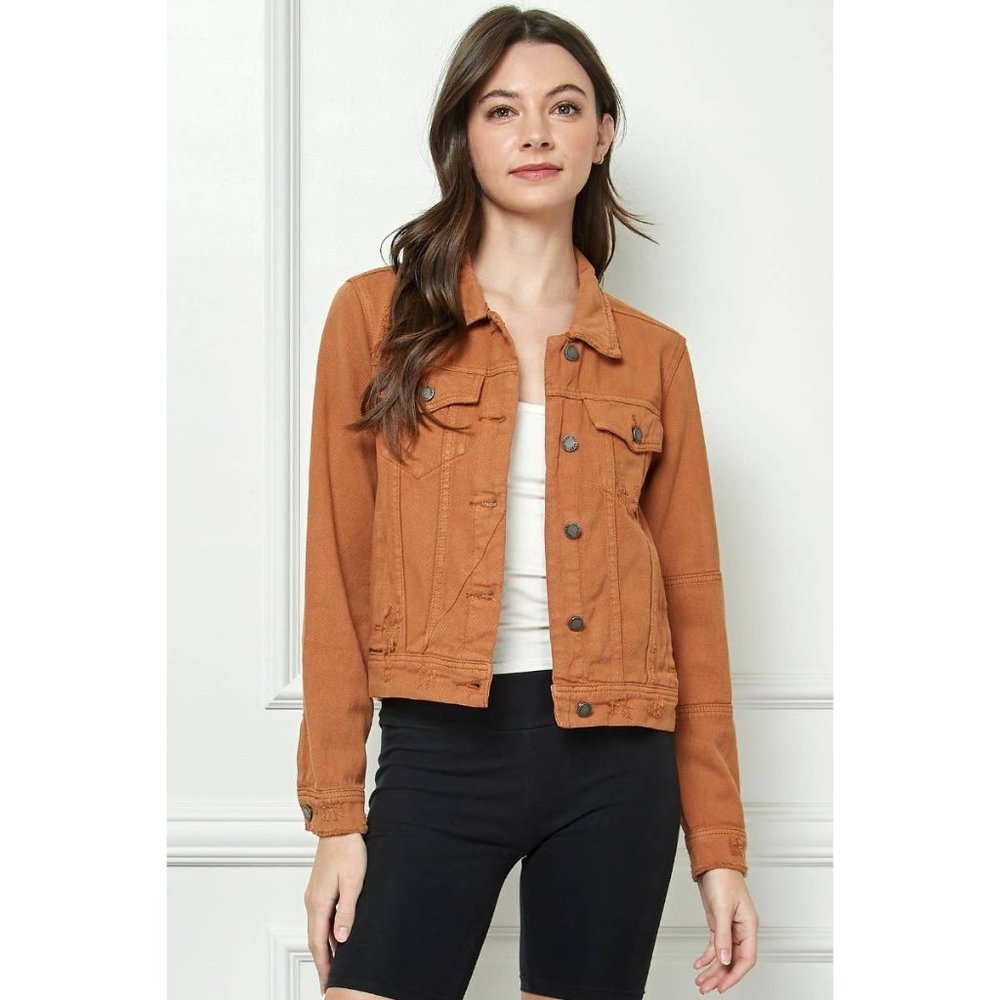 Fall Spice Cropped Denim Jacket